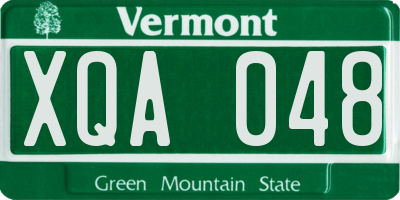 VT license plate XQA048