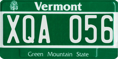 VT license plate XQA056
