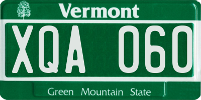 VT license plate XQA060