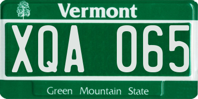 VT license plate XQA065