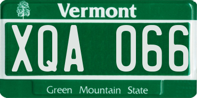 VT license plate XQA066