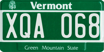 VT license plate XQA068
