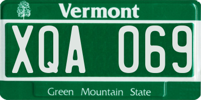 VT license plate XQA069