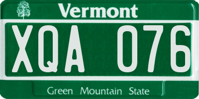 VT license plate XQA076