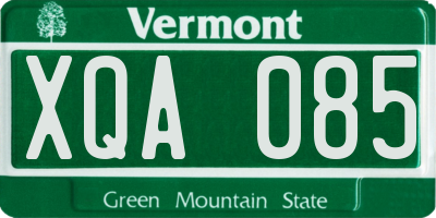 VT license plate XQA085