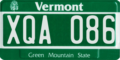 VT license plate XQA086