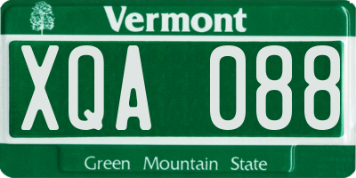 VT license plate XQA088