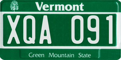 VT license plate XQA091