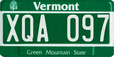 VT license plate XQA097