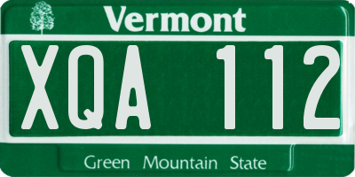 VT license plate XQA112