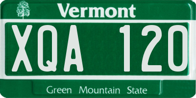 VT license plate XQA120