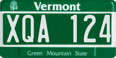 VT license plate XQA124
