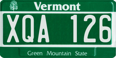 VT license plate XQA126