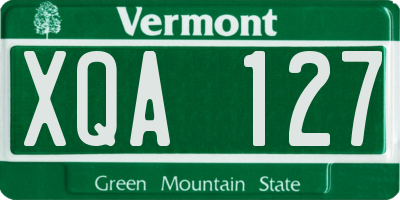 VT license plate XQA127