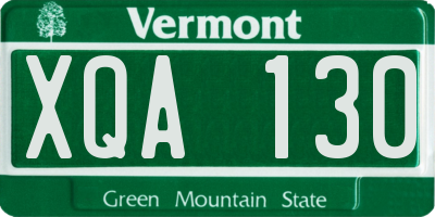 VT license plate XQA130