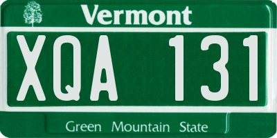 VT license plate XQA131