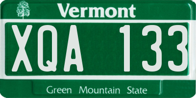 VT license plate XQA133