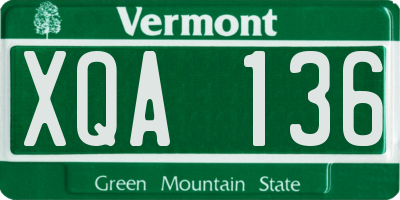 VT license plate XQA136