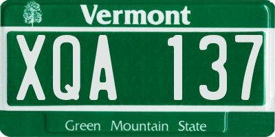 VT license plate XQA137