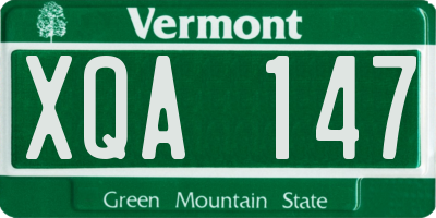 VT license plate XQA147