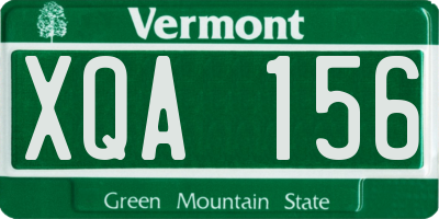 VT license plate XQA156
