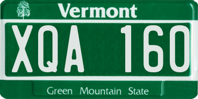 VT license plate XQA160
