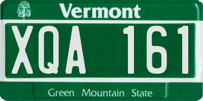 VT license plate XQA161