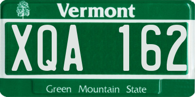 VT license plate XQA162