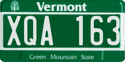 VT license plate XQA163