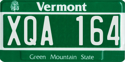 VT license plate XQA164