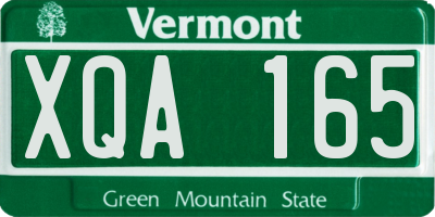 VT license plate XQA165