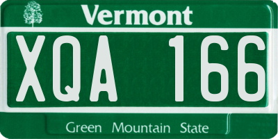 VT license plate XQA166