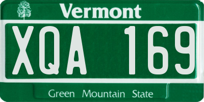 VT license plate XQA169