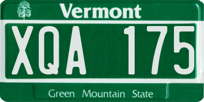 VT license plate XQA175