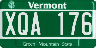 VT license plate XQA176