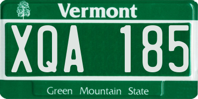 VT license plate XQA185