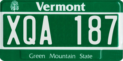 VT license plate XQA187