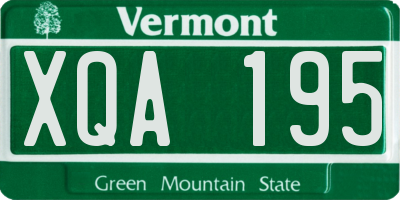 VT license plate XQA195