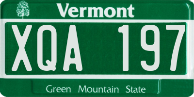 VT license plate XQA197