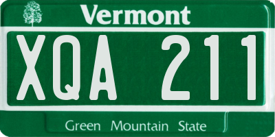 VT license plate XQA211
