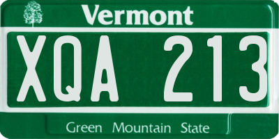 VT license plate XQA213