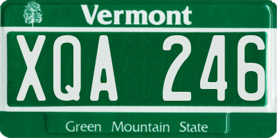 VT license plate XQA246