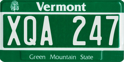 VT license plate XQA247