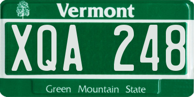 VT license plate XQA248