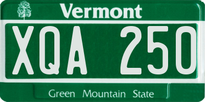 VT license plate XQA250