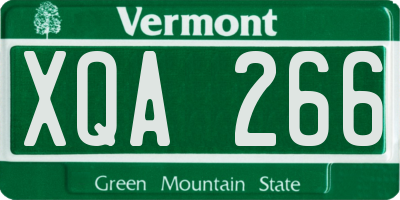 VT license plate XQA266