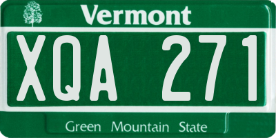 VT license plate XQA271