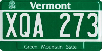 VT license plate XQA273