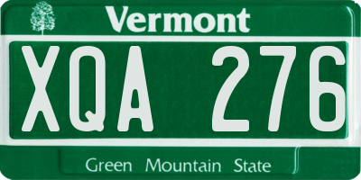 VT license plate XQA276