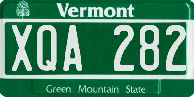 VT license plate XQA282